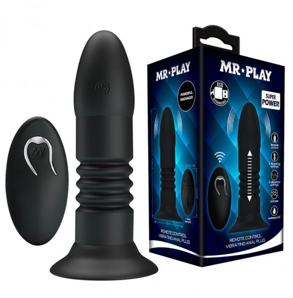 MR PLAY - Thrusting Vibrating Anal Plug (Wireless Remote - Chargeable)